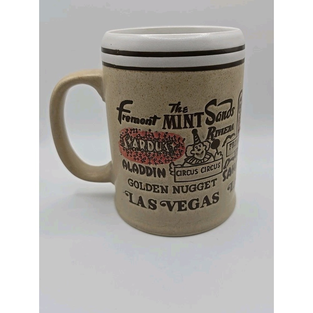 Vintage‎ 1970s Las Vegas Casinos Coffee Mug  Cup Stoneware